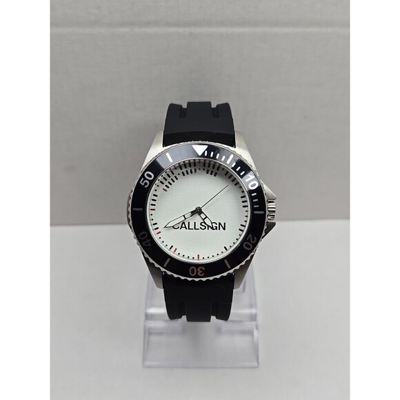 Zazzle Ewatchfactory Diver Quartz Watch New Battery 10 ATM Rubber Band Call Sign - Picture 1 of 10